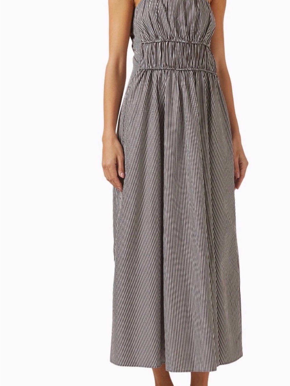 Cos Brown and White Striped Poplin Midi, 12 - Picture 2 of 4
